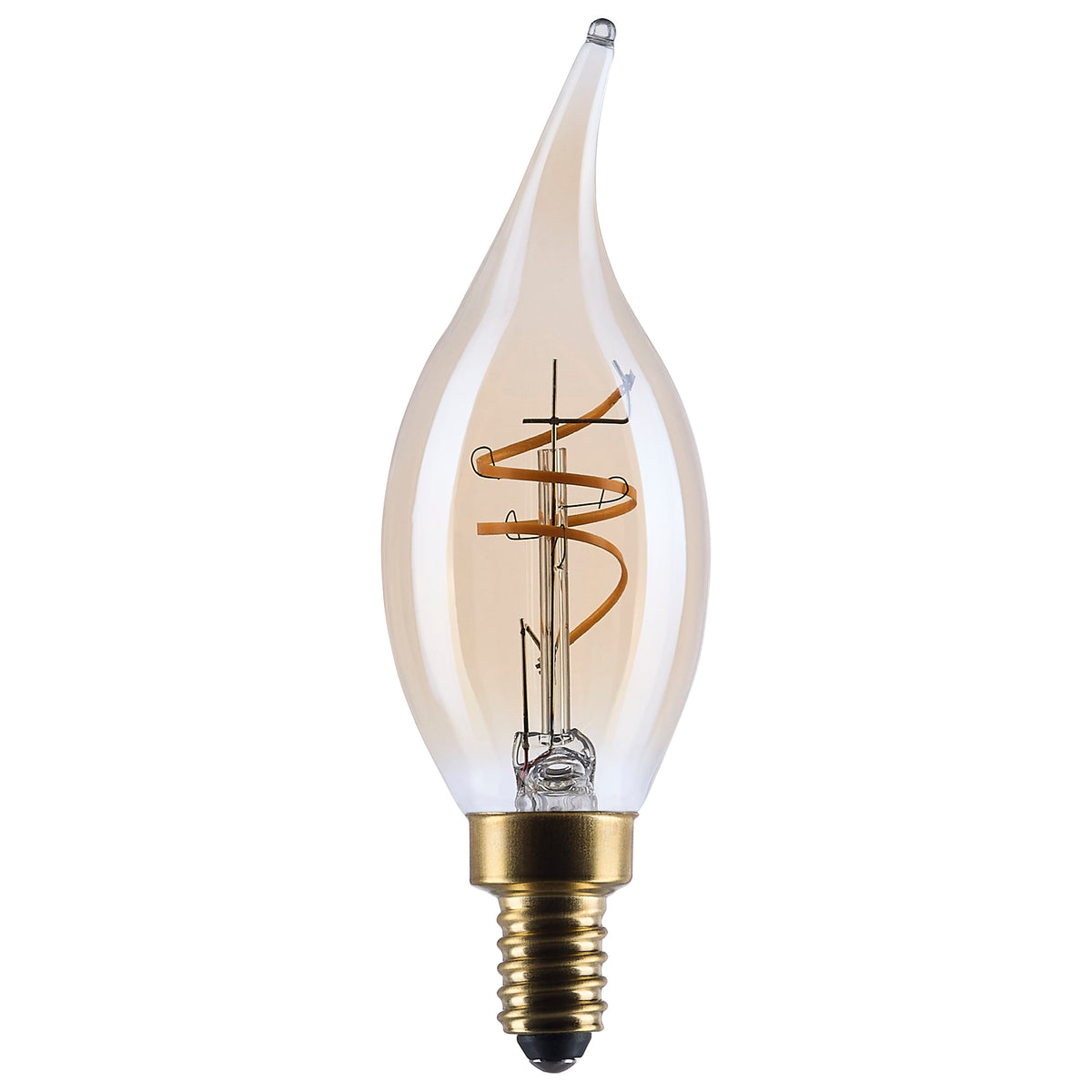 3.5 Watt CA11 LED - 2000K - Candelabra Base - Clear Glass - Amber Coil Filament - Dimmable - 120 Volt bulb or fixture view