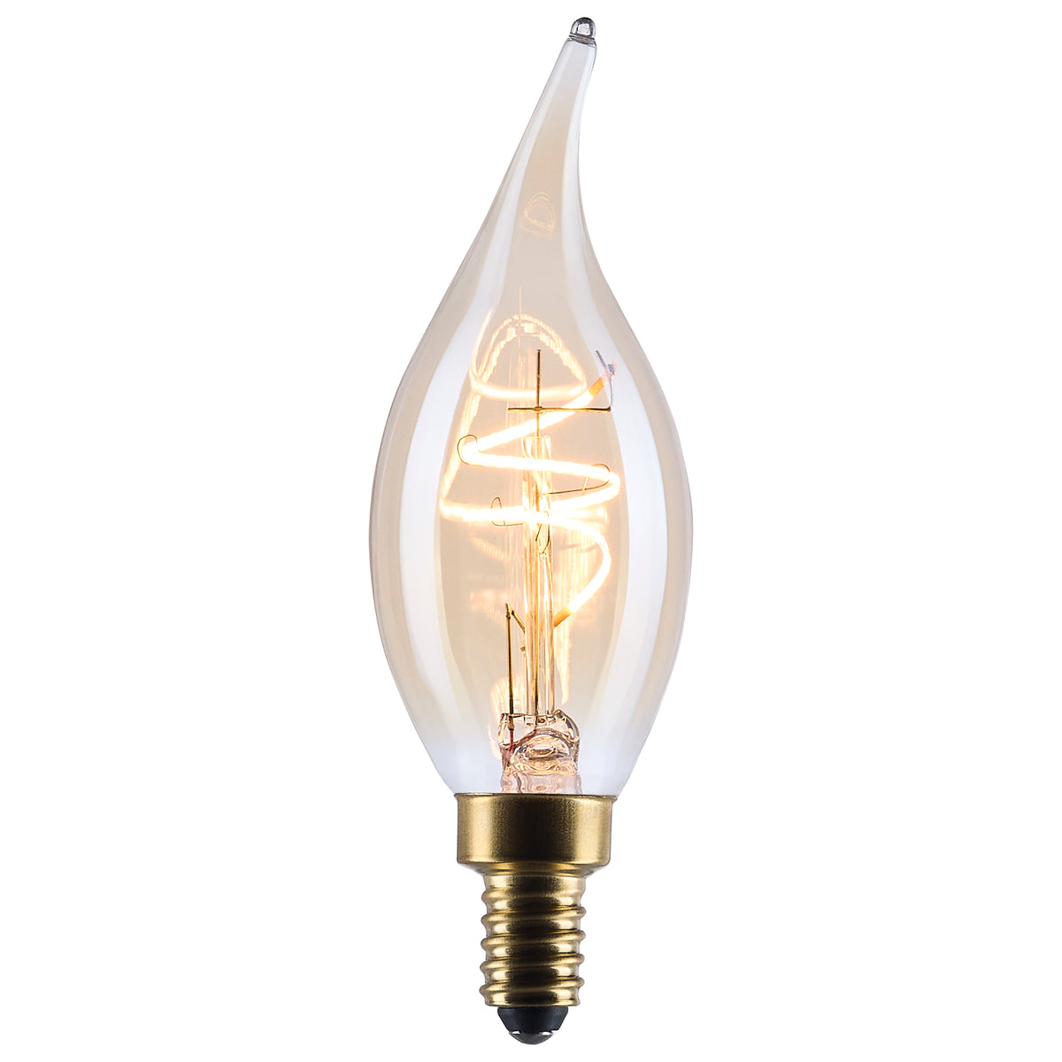 3.5 Watt CA11 LED - 2000K CCT - Candelabra Base - Clear Glass - Amber Coil Filament - Dimmable - 120 Volt