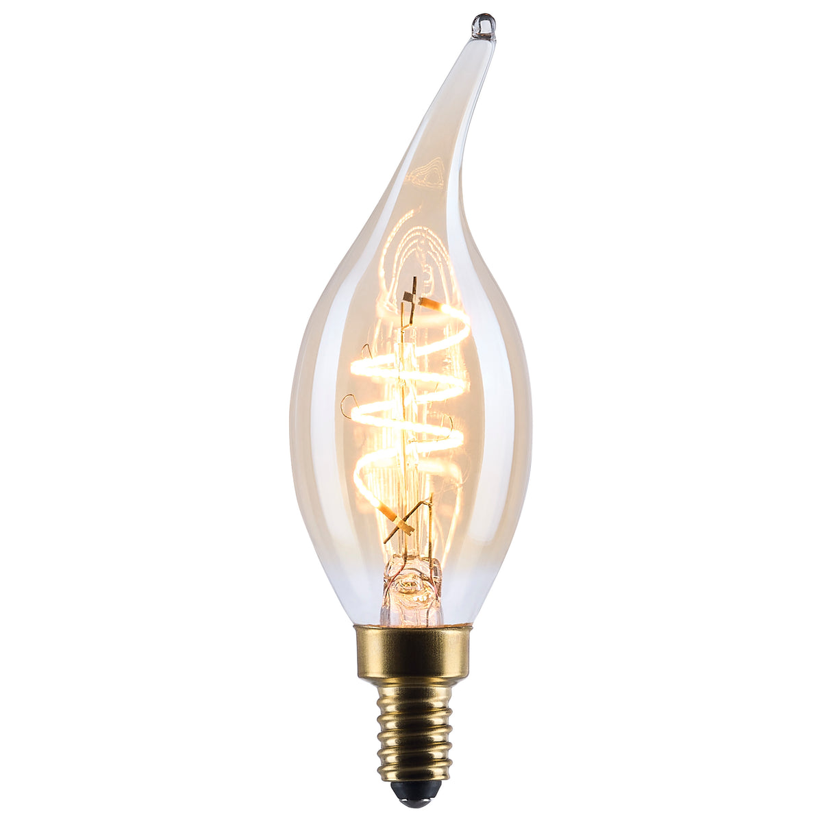 5.5 Watt CA11 LED - 2000K CCT - Candelabra Base - Clear Glass - Amber Coil Filament - Dimmable - 120 Volt