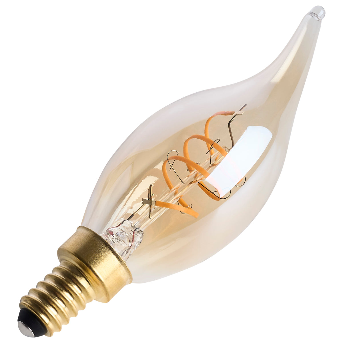 5.5 Watt CA11 LED - 2000K CCT - Candelabra Base - Clear Glass - Amber Coil Filament - Dimmable - 120 Volt