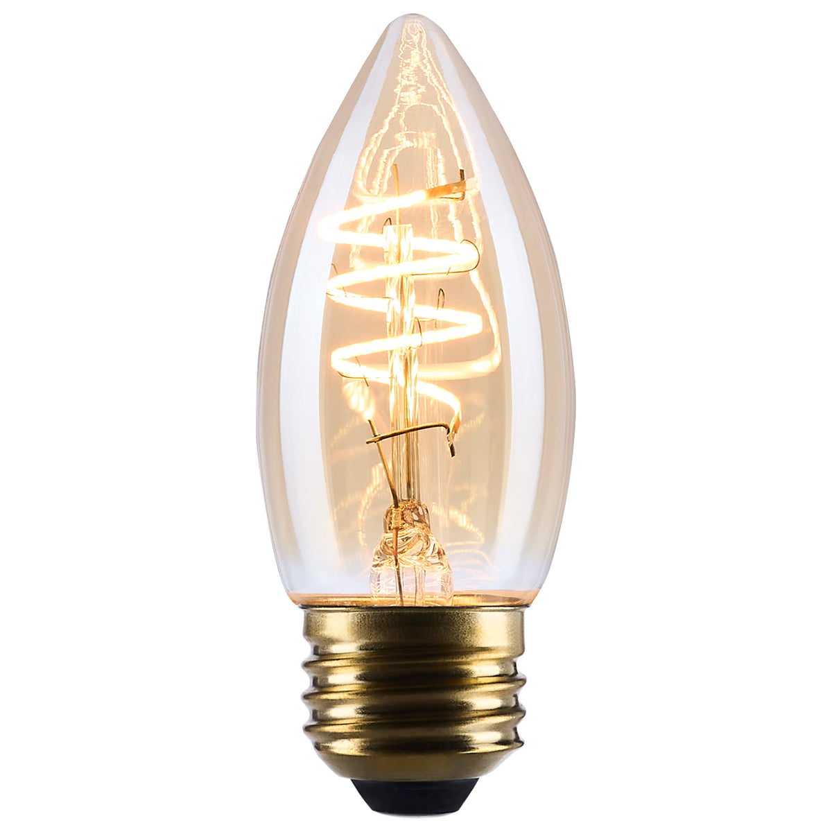 5.5 Watt C11 LED - 2000K CCT - Medium Base - Clear Glass - Amber Coil Filament - Dimmable - 120 Volt