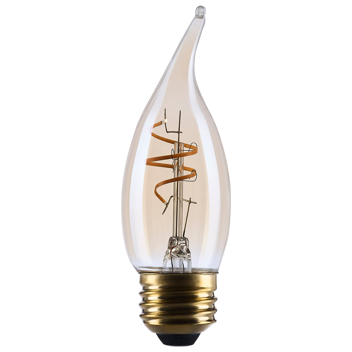 3.5 Watt CA11 LED - 2000K - Medium Base - Clear Glass - Amber Coil Filament - Dimmable - 120 Volt product image