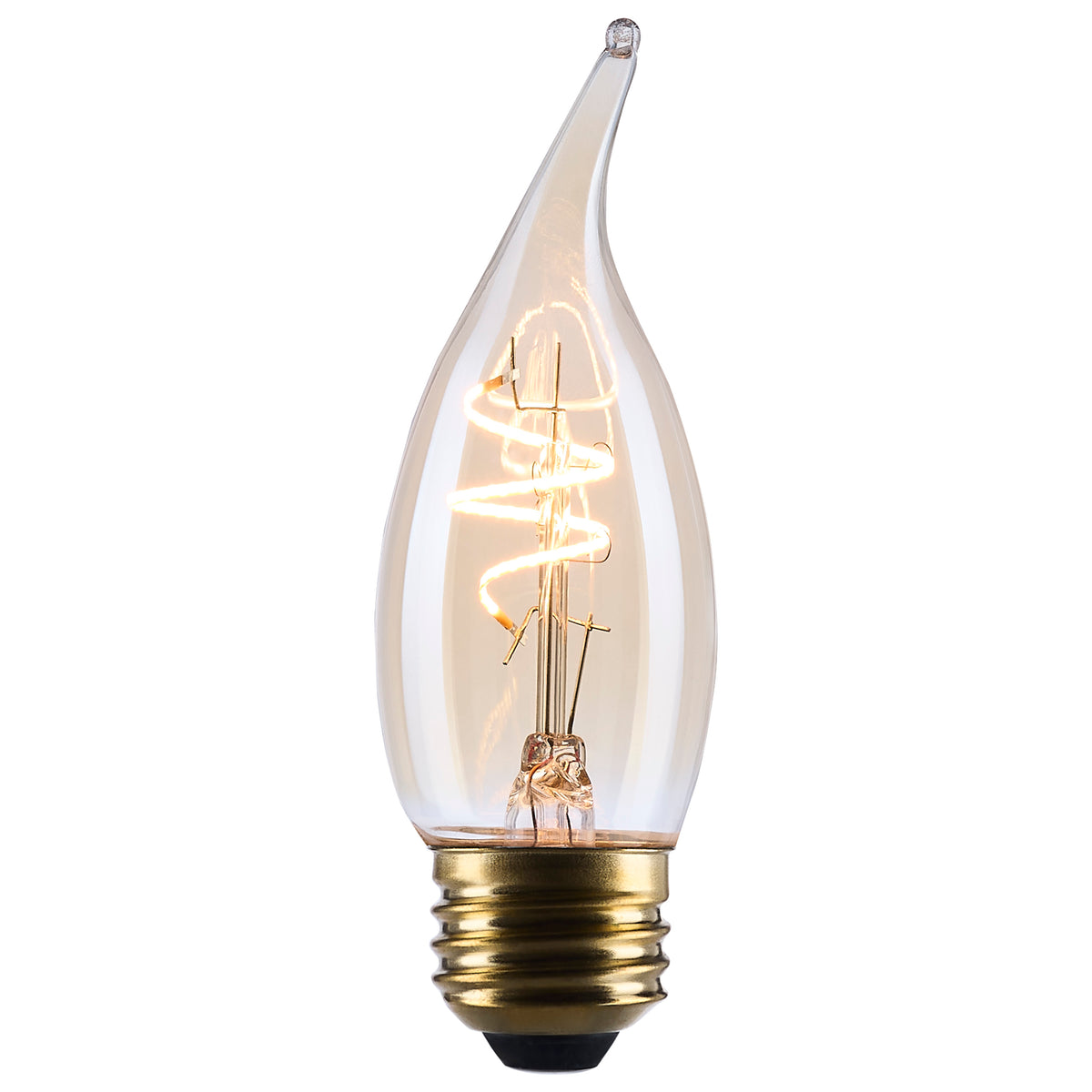 3.5 Watt CA11 LED - 2000K CCT - Medium Base - Clear Glass - Amber Coil Filament - Dimmable - 120 Volt