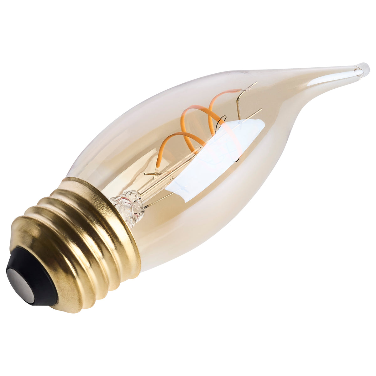 3.5 Watt CA11 LED - 2000K CCT - Medium Base - Clear Glass - Amber Coil Filament - Dimmable - 120 Volt