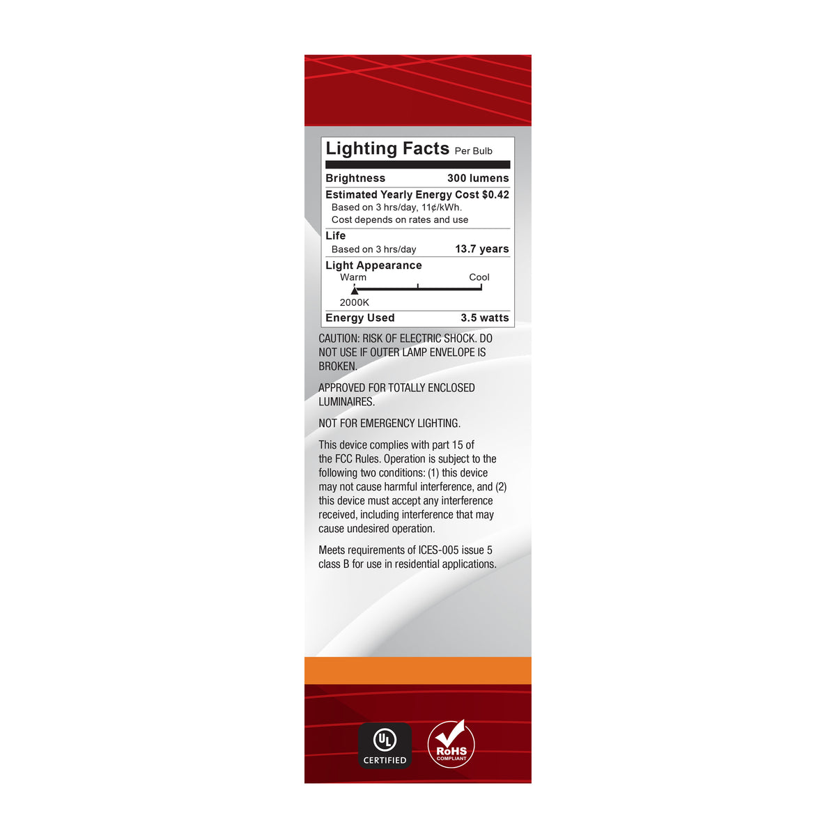 3.5 Watt CA11 LED - 2000K CCT - Medium Base - Clear Glass - Amber Coil Filament - Dimmable - 120 Volt
