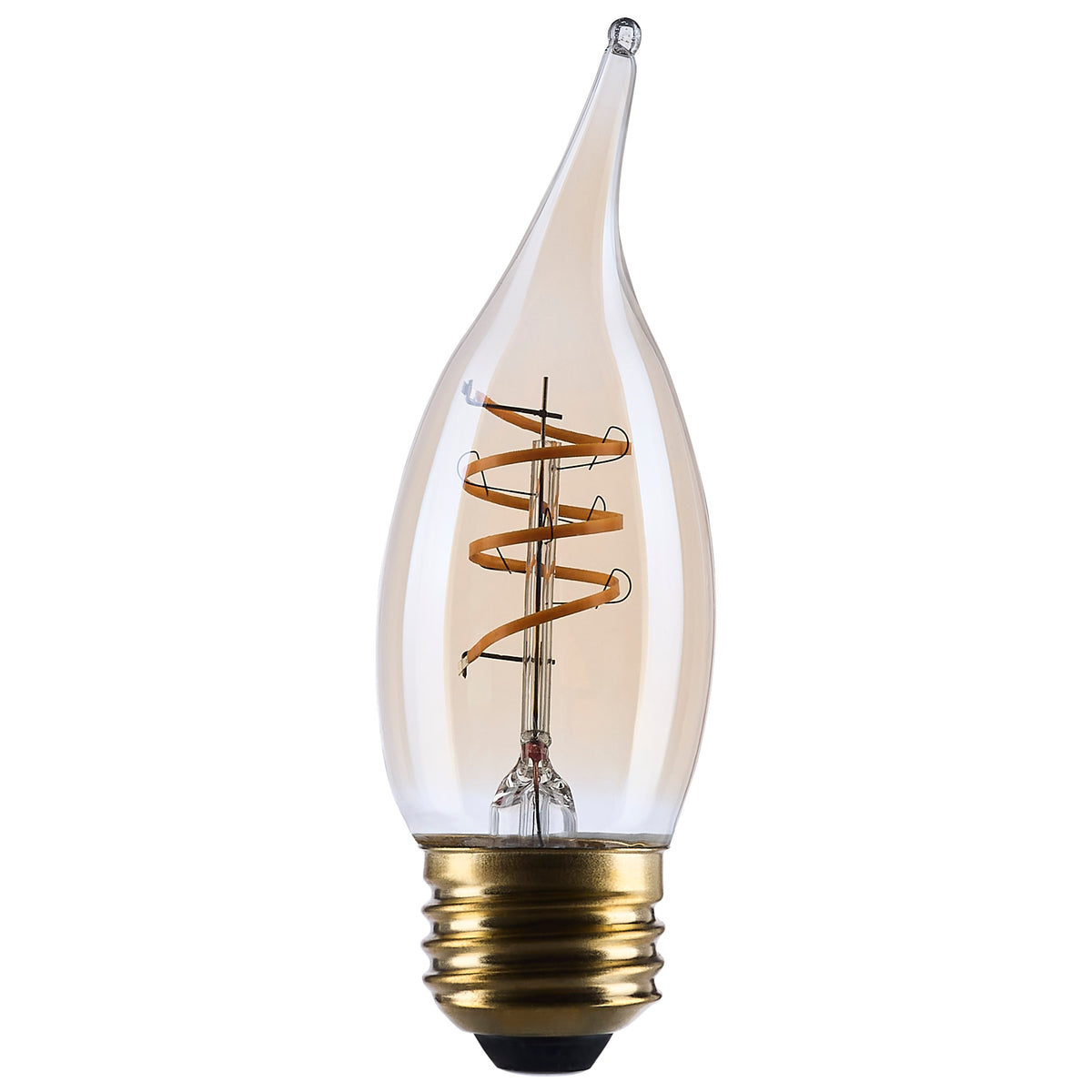 5.5 Watt CA11 LED - 2000K - Medium Base - Clear Glass - Amber Coil Filament - Dimmable - 120 Volt bulb or fixture view