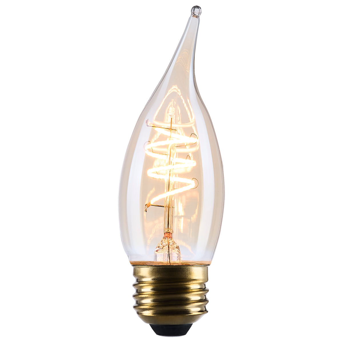 5.5 Watt CA11 LED - 2000K CCT - Medium Base - Clear Glass - Amber Coil Filament - Dimmable - 120 Volt