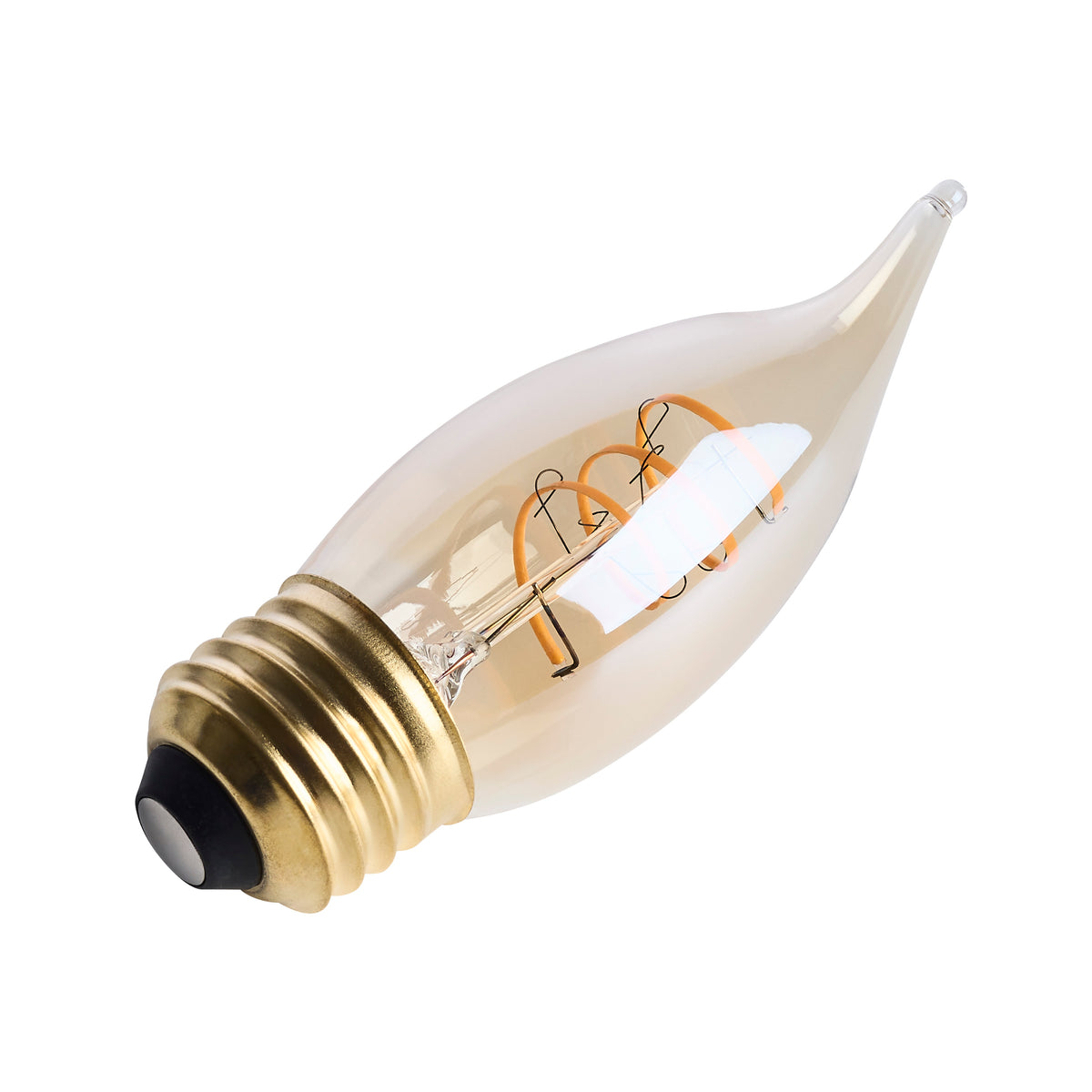 5.5 Watt CA11 LED - 2000K CCT - Medium Base - Clear Glass - Amber Coil Filament - Dimmable - 120 Volt