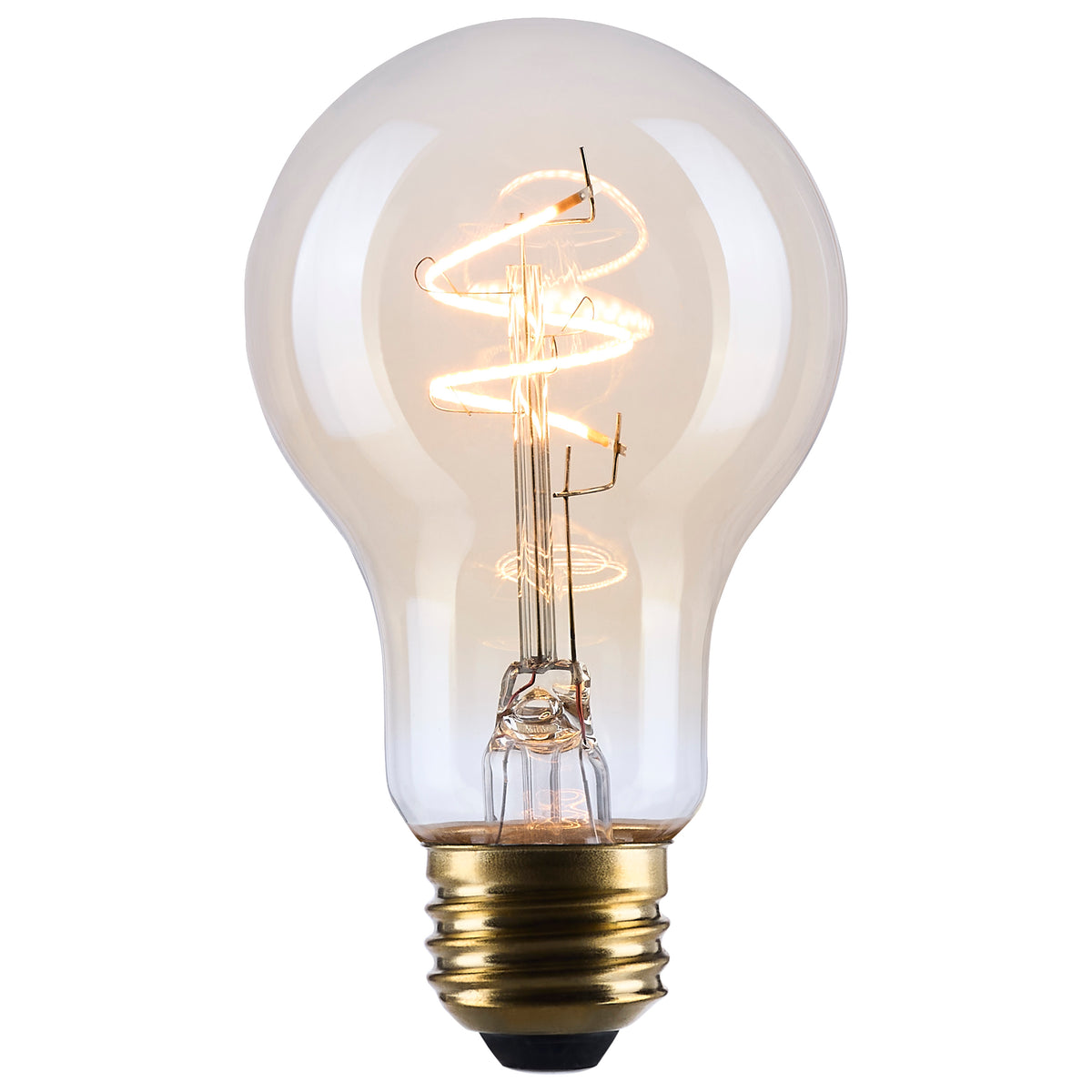 3.5 Watt A19 LED - 2000K CCT - Medium Base - Clear Glass - Amber Coil Filament - Dimmable - 120 Volt
