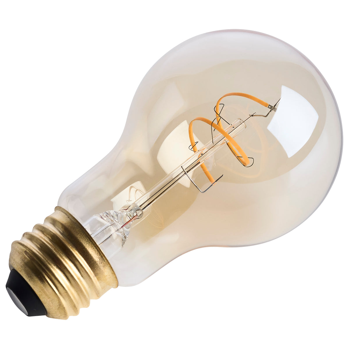 3.5 Watt A19 LED - 2000K CCT - Medium Base - Clear Glass - Amber Coil Filament - Dimmable - 120 Volt