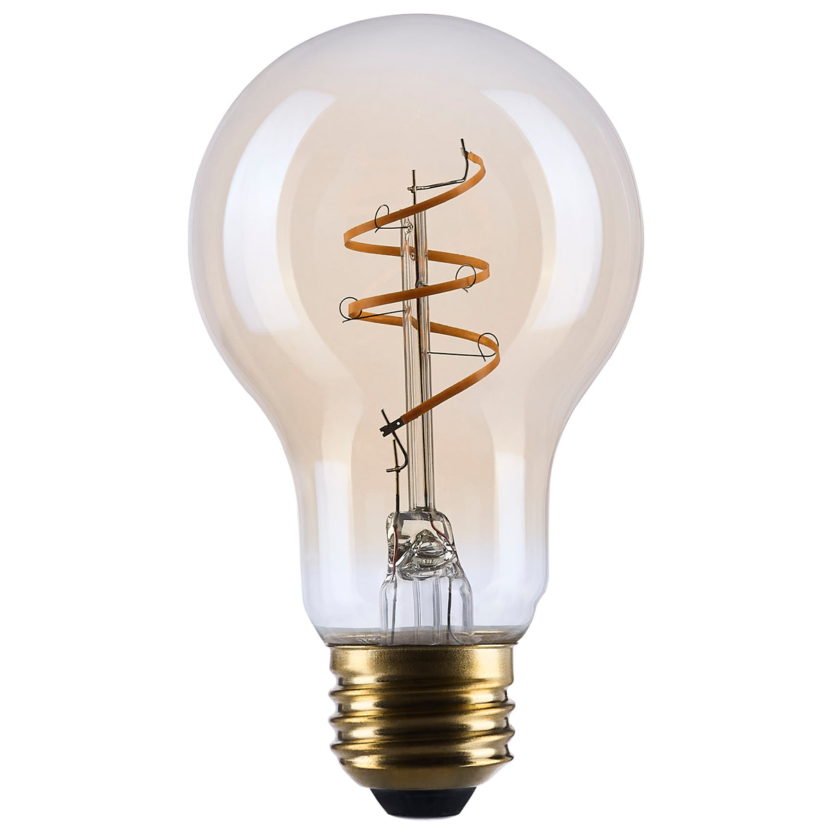 5.5 Watt A19 LED - 2000K - Medium Base - Clear Glass - Amber Coil Filament - Dimmable - 120 Volt