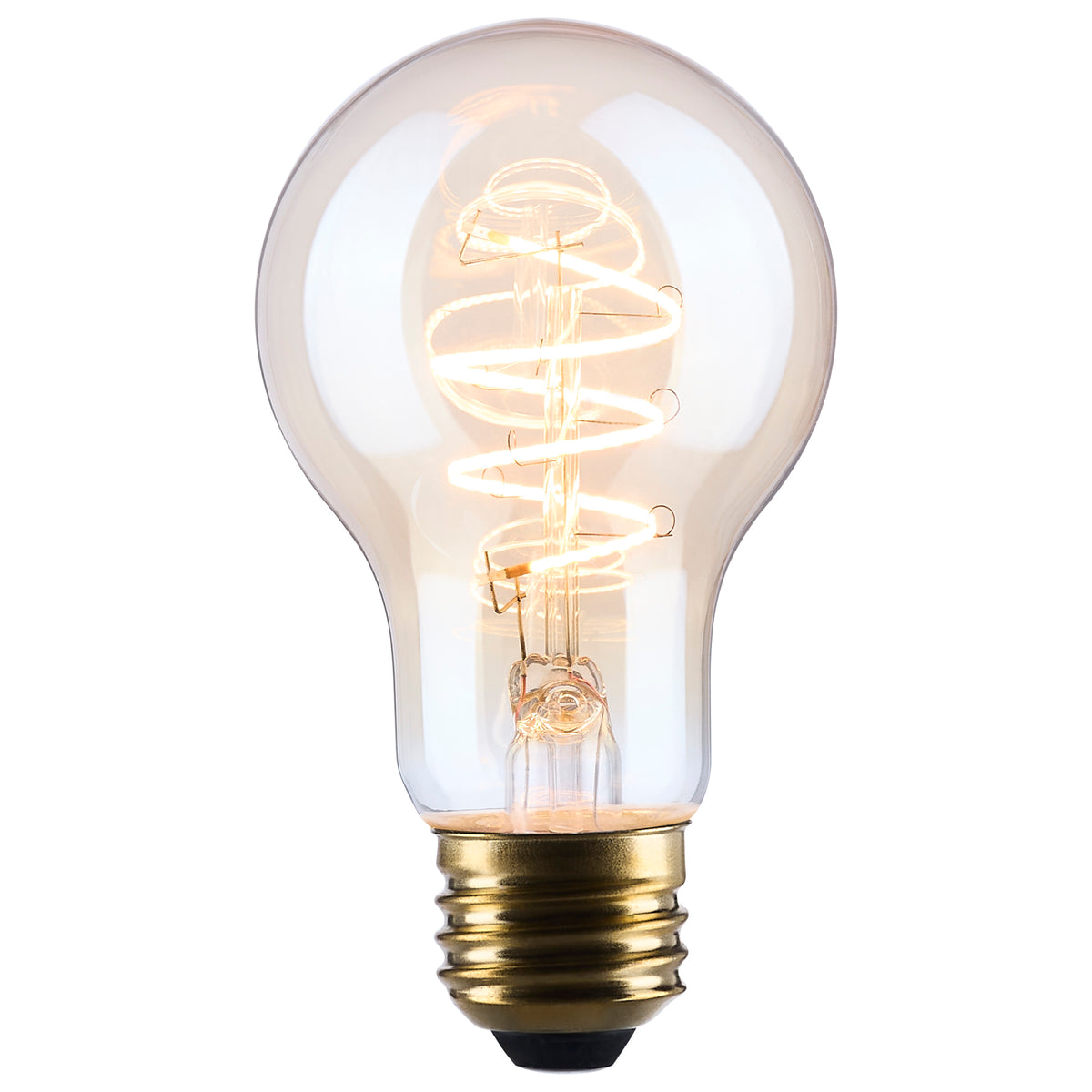 8 Watt A19 LED - 2000K CCT - Medium Base - Clear Glass - Amber Coil Filament - Dimmable - 120 Volt