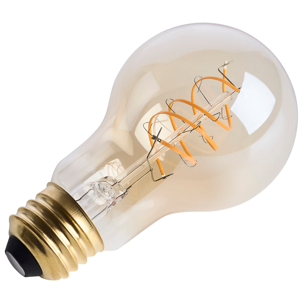 8 Watt A19 LED - 2000K CCT - Medium Base - Clear Glass - Amber Coil Filament - Dimmable - 120 Volt