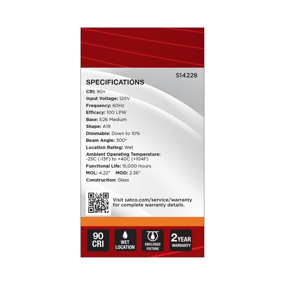 8 Watt A19 LED - 2000K CCT - Medium Base - Clear Glass - Amber Coil Filament - Dimmable - 120 Volt