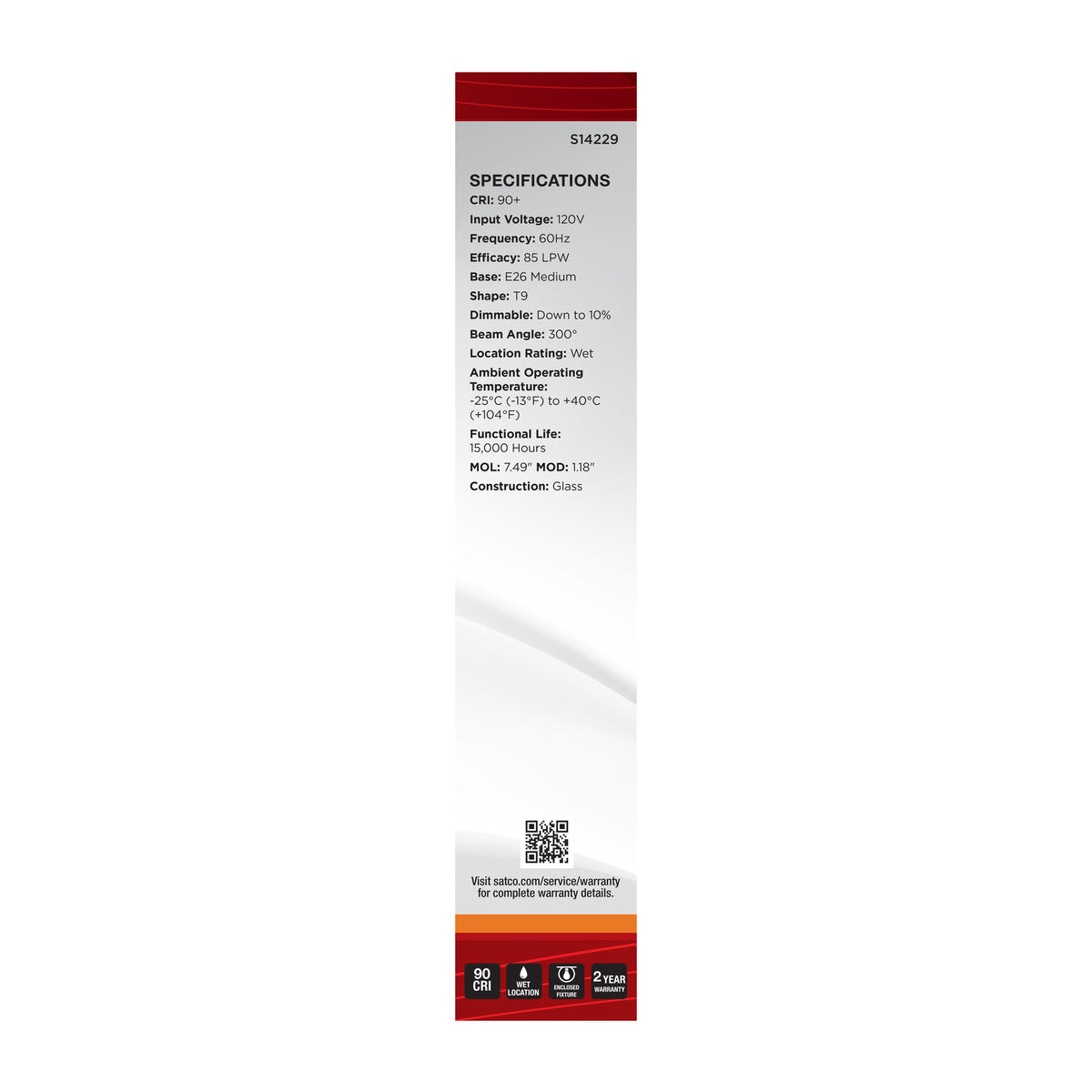 3.5 Watt T9 LED - 2000K CCT - Medium Base - Clear Glass - Amber Coil Filament - Dimmable - 120 Volt