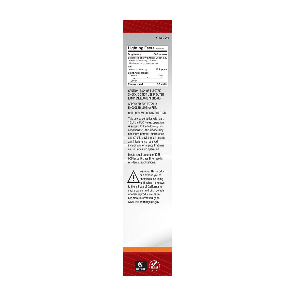 3.5 Watt T9 LED - 2000K CCT - Medium Base - Clear Glass - Amber Coil Filament - Dimmable - 120 Volt