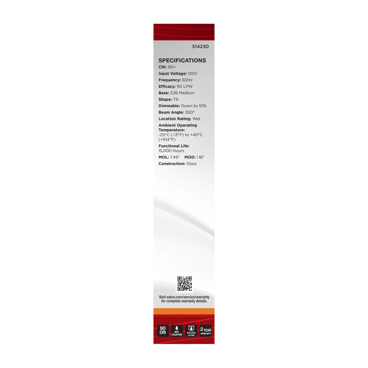 5.5 Watt T9 LED - 2000K CCT - Medium Base - Clear Glass - Amber Coil Filament - Dimmable - 120 Volt