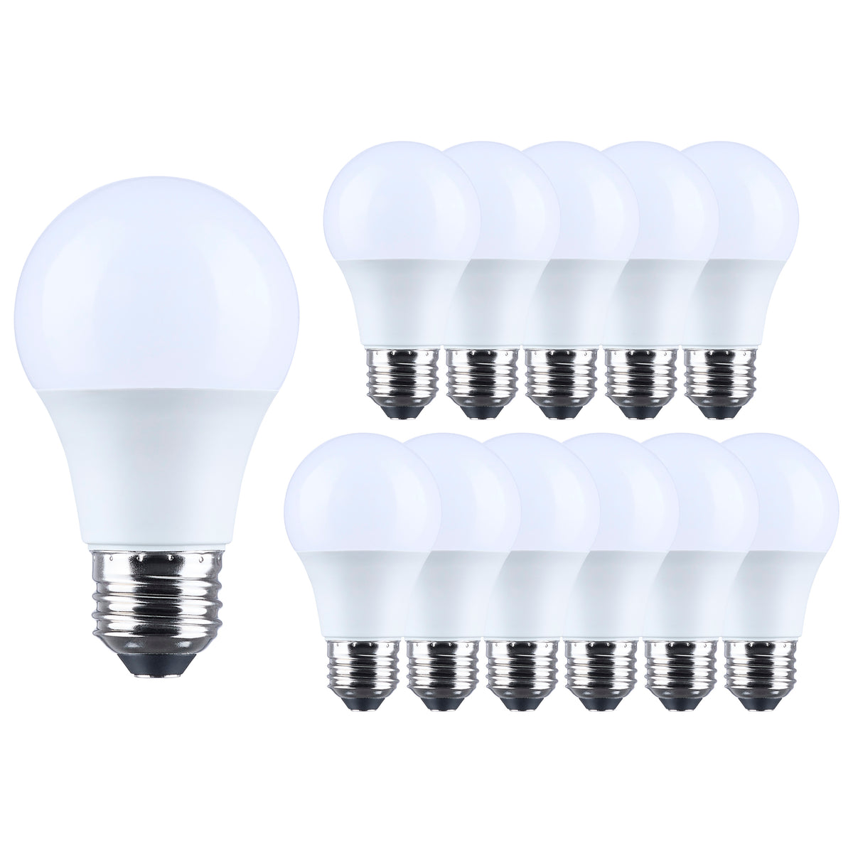 8.5 Watt LED A19 - 4000K - Medium Base - Plastic - 120 Volt - 12-Pack