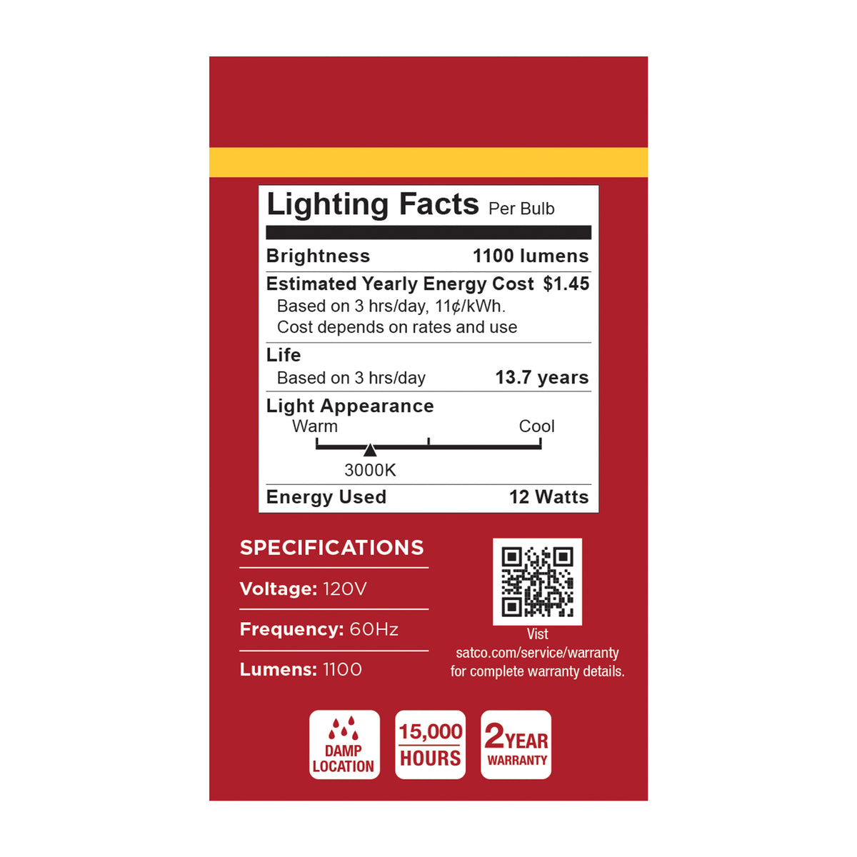 12 Watt LED A19 - 3000K CCT - Medium Base - Plastic - 120 Volt - 1-Pack