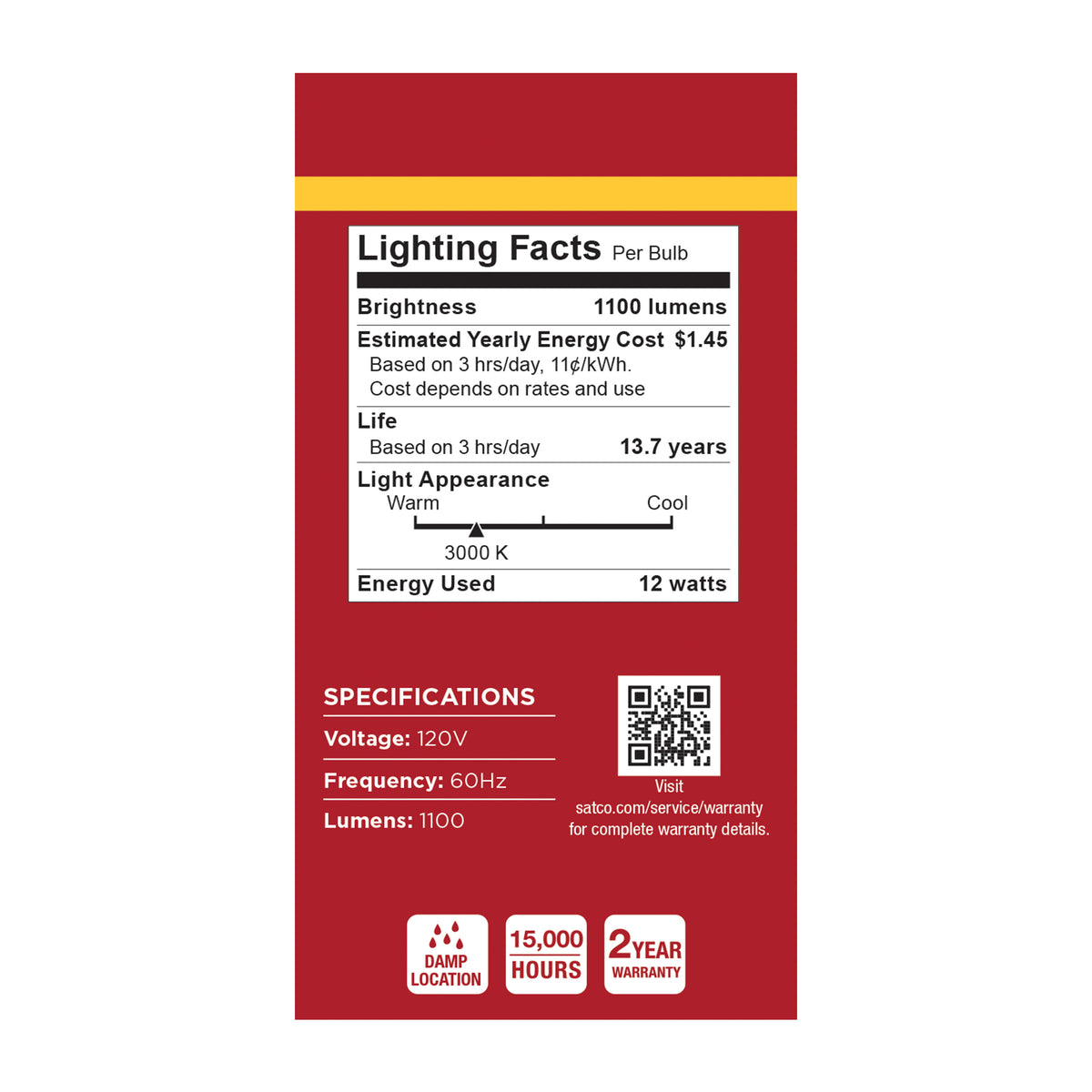 12 Watt LED A19 - 3000K CCT - Medium Base - Plastic - 120 Volt - 4-Pack