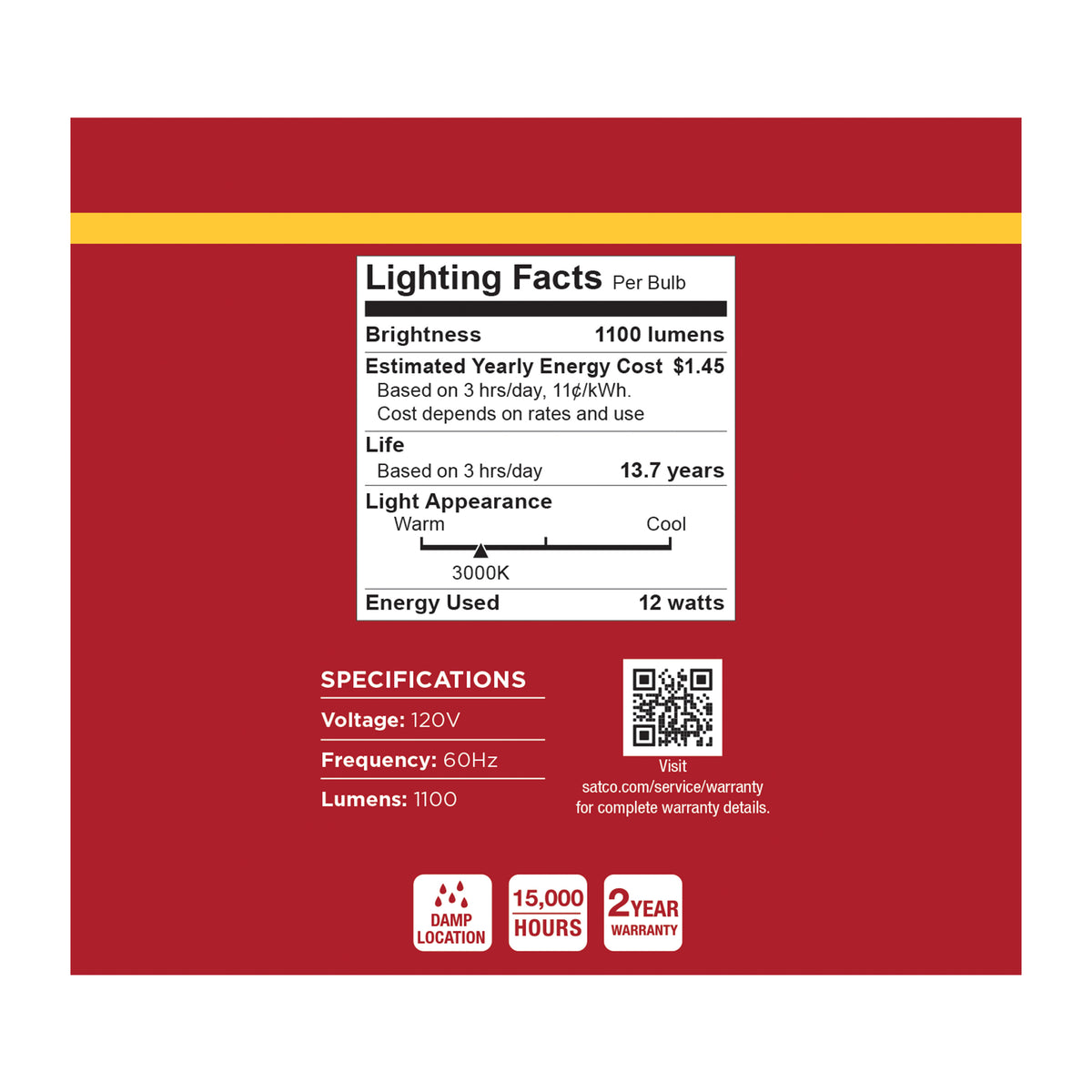 12 Watt LED A19 - 3000K CCT - Medium Base - Plastic - 120 Volt - 12-Pack