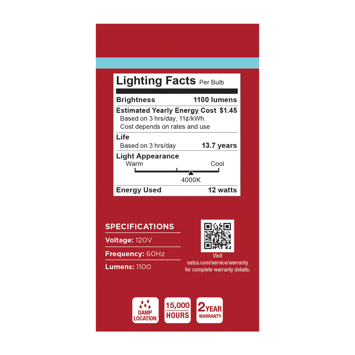12 Watt LED A19 - 4000K CCT - Medium Base - Plastic - 120 Volt - 4-Pack