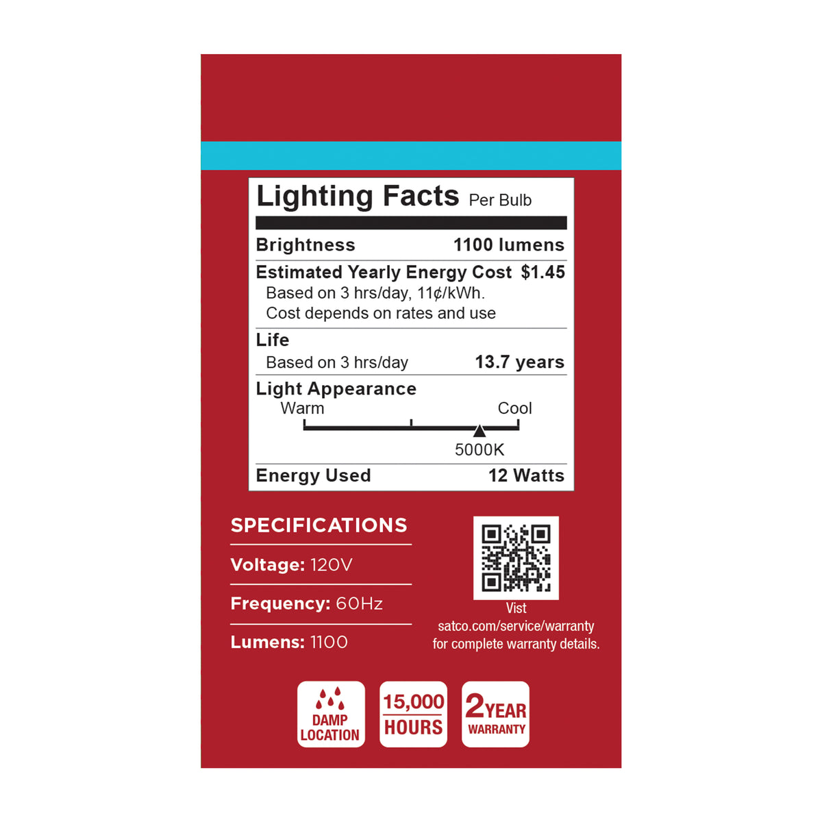 12 Watt LED A19 - 5000K CCT - Medium Base - Plastic - 120 Volt - 1-Pack