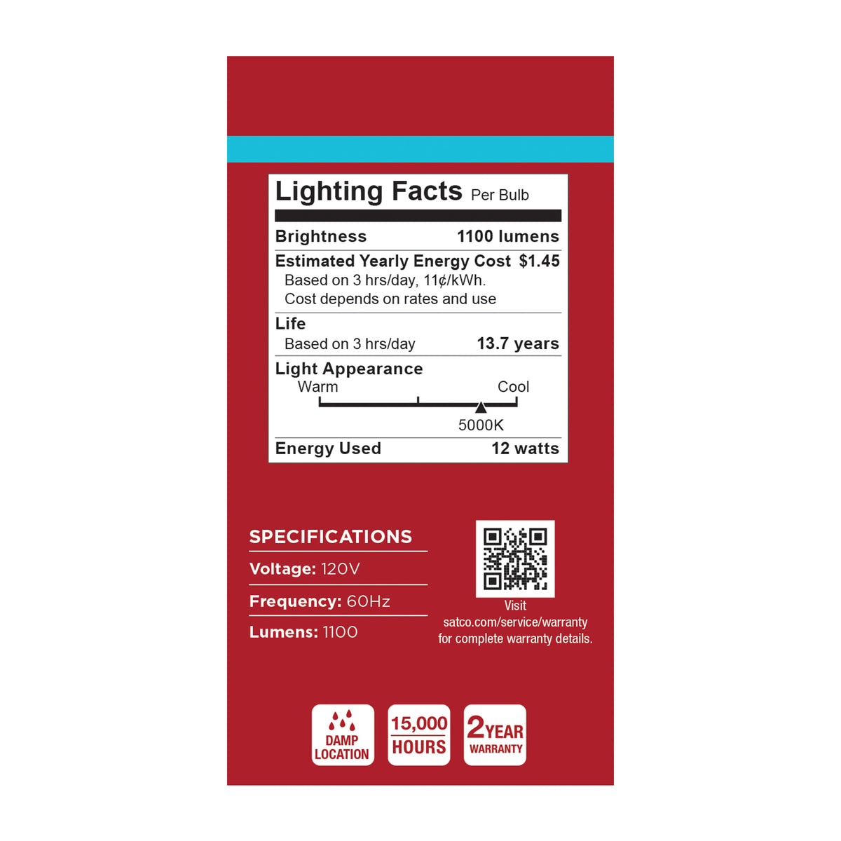 12 Watt LED A19 - 5000K CCT - Medium Base - Plastic - 120 Volt - 4-Pack