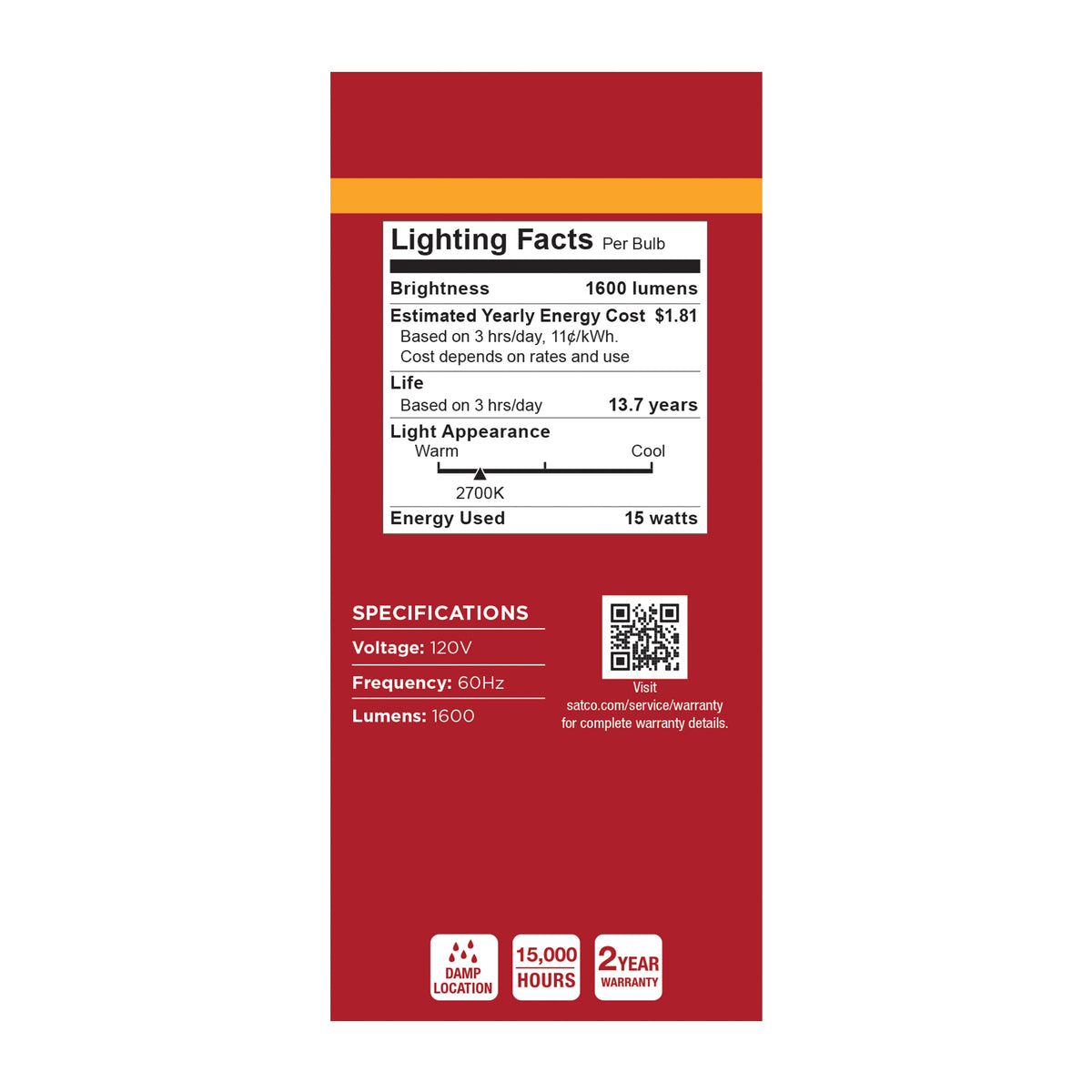 15 Watt LED A19 - 2700K CCT - Medium Base - Plastic - 120 Volt - 4-Pack