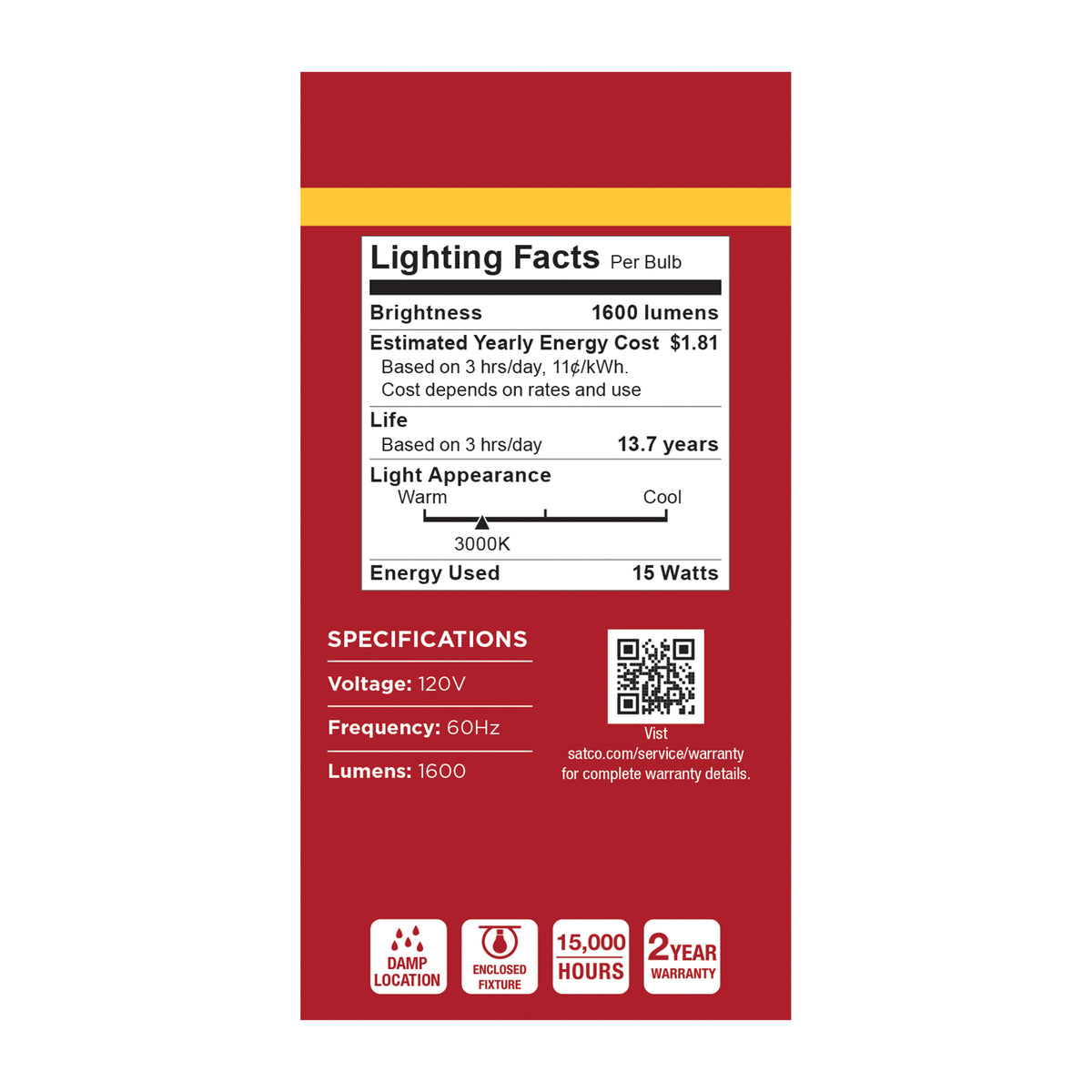 15 Watt LED A19 - 3000K CCT - Medium Base - Plastic - 120 Volt - 1-Pack