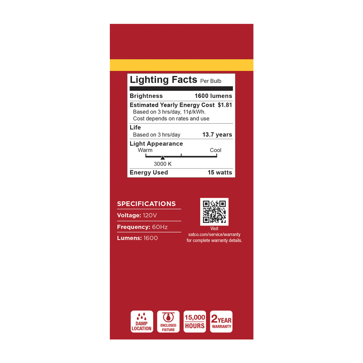 15 Watt LED A19 - 3000K CCT - Medium Base - Plastic - 120 Volt - 4-Pack