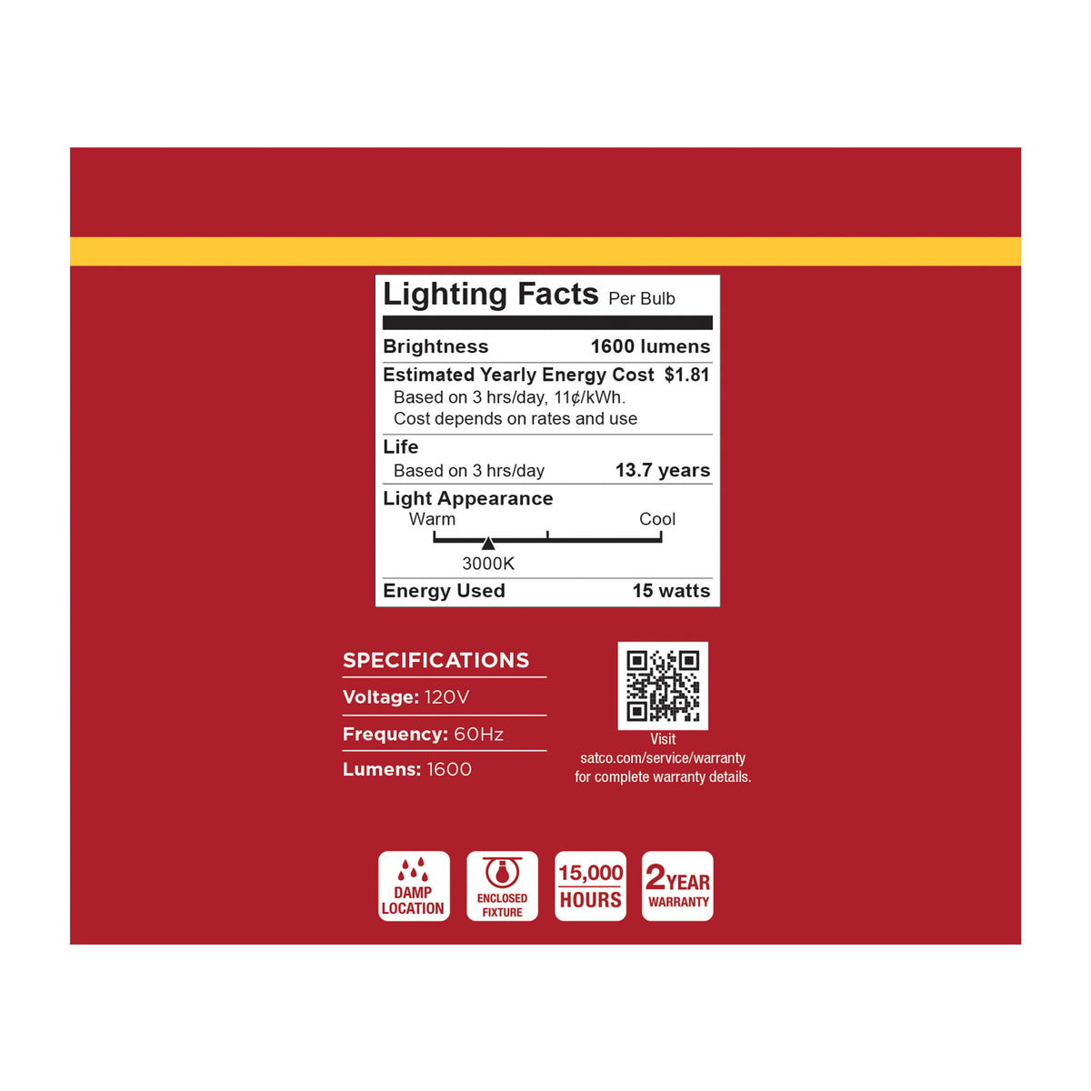 15 Watt LED A19 - 3000K CCT - Medium Base - Plastic - 120 Volt - 12-Pack