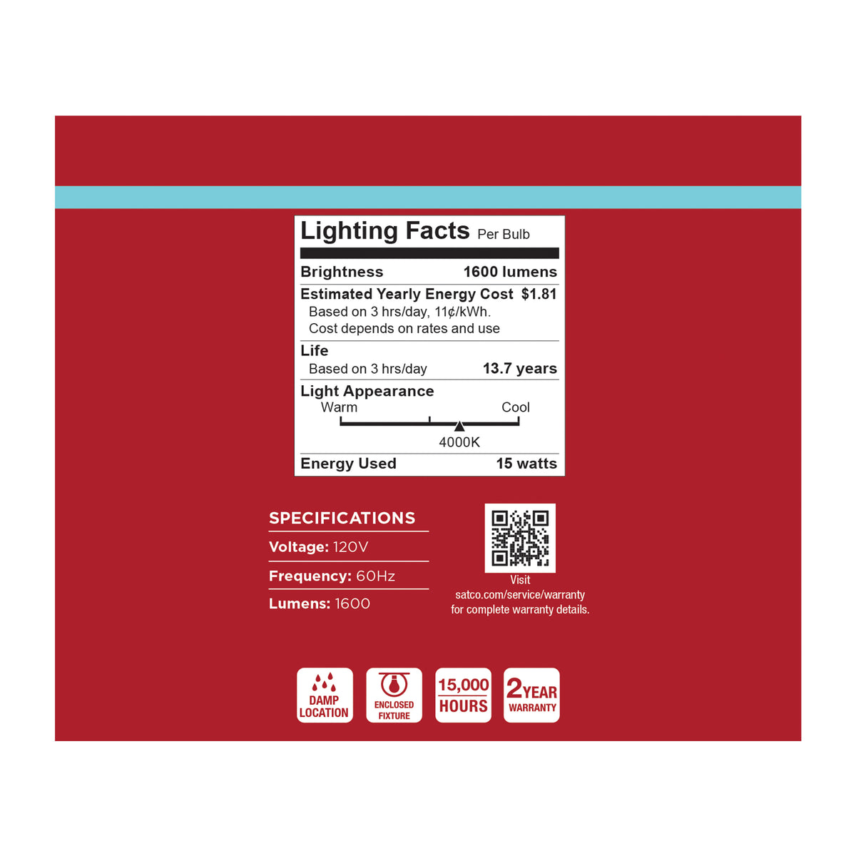 15 Watt LED A19 - 4000K CCT - Medium Base - Plastic - 120 Volt - 12-Pack