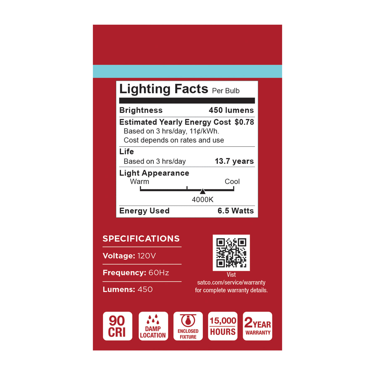 6.5 Watt LED A19 - 4000K CCT - Medium Base - Plastic - 120 Volt - 1-Pack