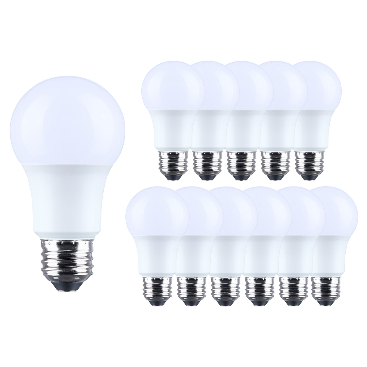 9.8 Watt LED A19 - 2700K - Medium Base - Plastic - 120 Volt - 12-Pack bulb or fixture view