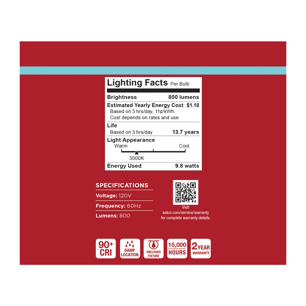 9.8 Watt LED A19 - 4000K CCT - Medium Base - Plastic - 120 Volt - 12-Pack