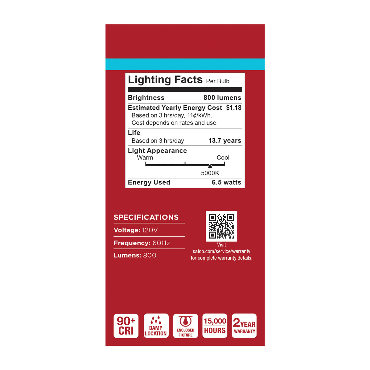 9.8 Watt LED A19 - 5000K CCT - Medium Base - Plastic - 120 Volt - 4-Pack