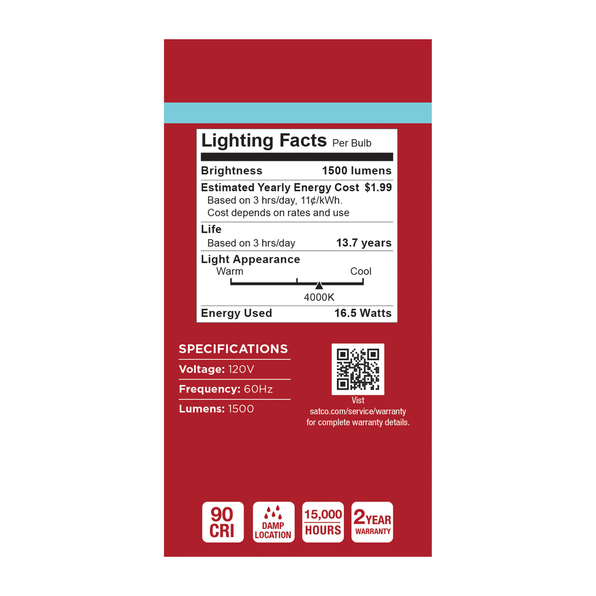 16.5 Watt LED A19 - 4000K CCT - Medium Base - Plastic - 120 Volt - 1-Pack