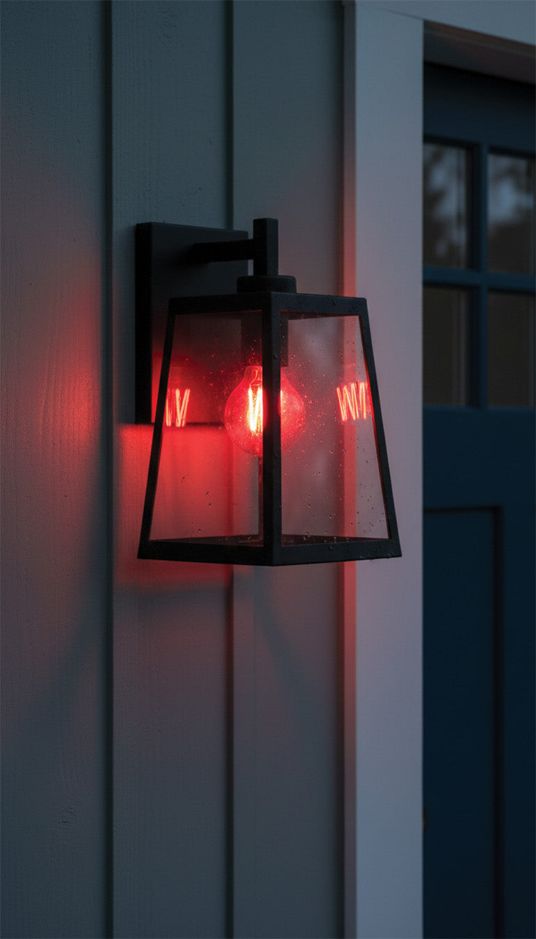 8 Watt LED A19 - Straight Filament - Red Light - Glass - 120 Volt - 1-Pack