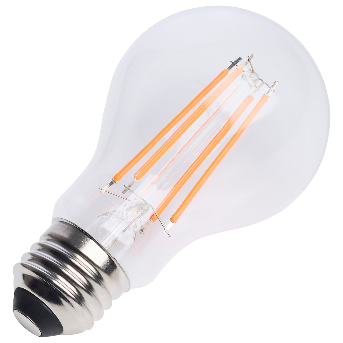 8 Watt LED A19 - Straight Filament - Orange Light - Glass - 120 Volt - 1-Pack