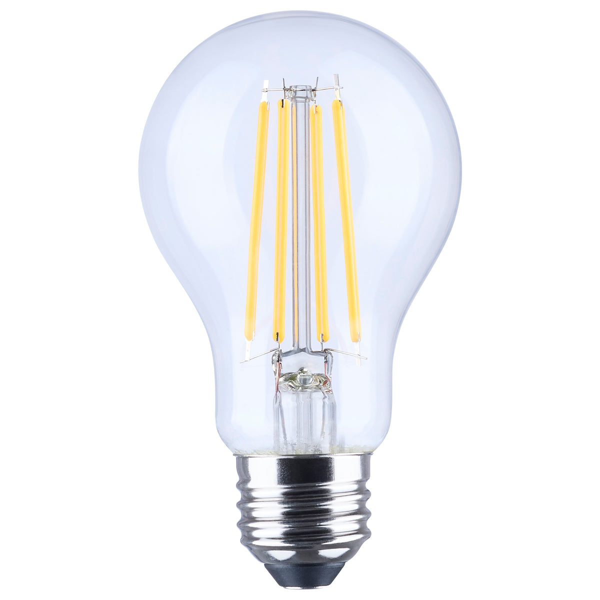 8 Watt LED A19 - Straight Filament - Yellow Light - Glass - 120 Volt - 1-Pack for retail spaces and restaurants