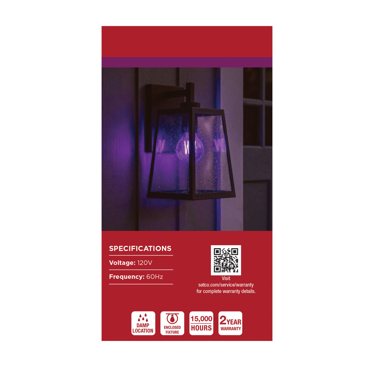 6 Watt LED A19 - Straight Filament - Black Light - Glass - 120 Volt - 1-Pack