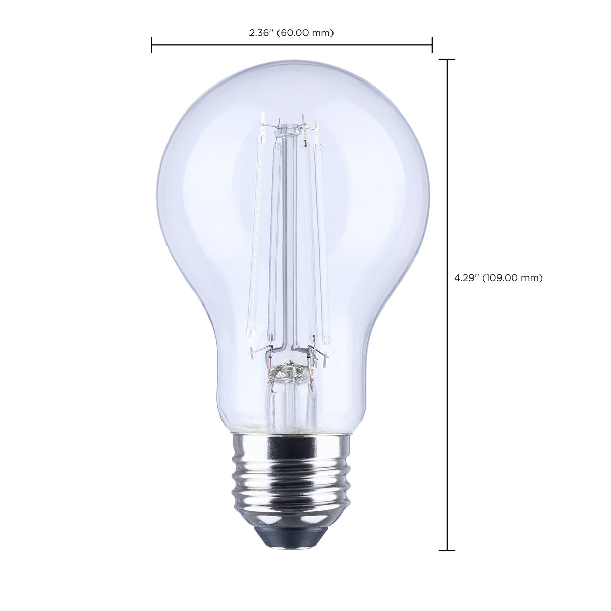 6 Watt LED A19 - Straight Filament - Black Light - Glass - 120 Volt - 1-Pack