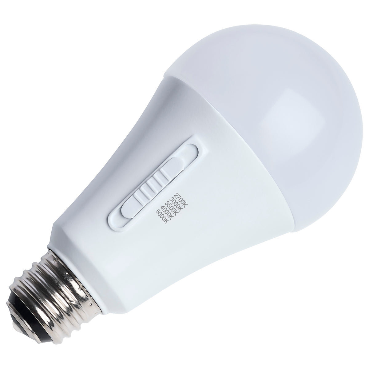 20/14/6.5 Watt LED A21 Three-Way Lamp - 27K/3K/35K/4K/5K CCT - Lumens Selectable - Medium Double Contact Base - Plastic - 120 Volt - 1-Pack