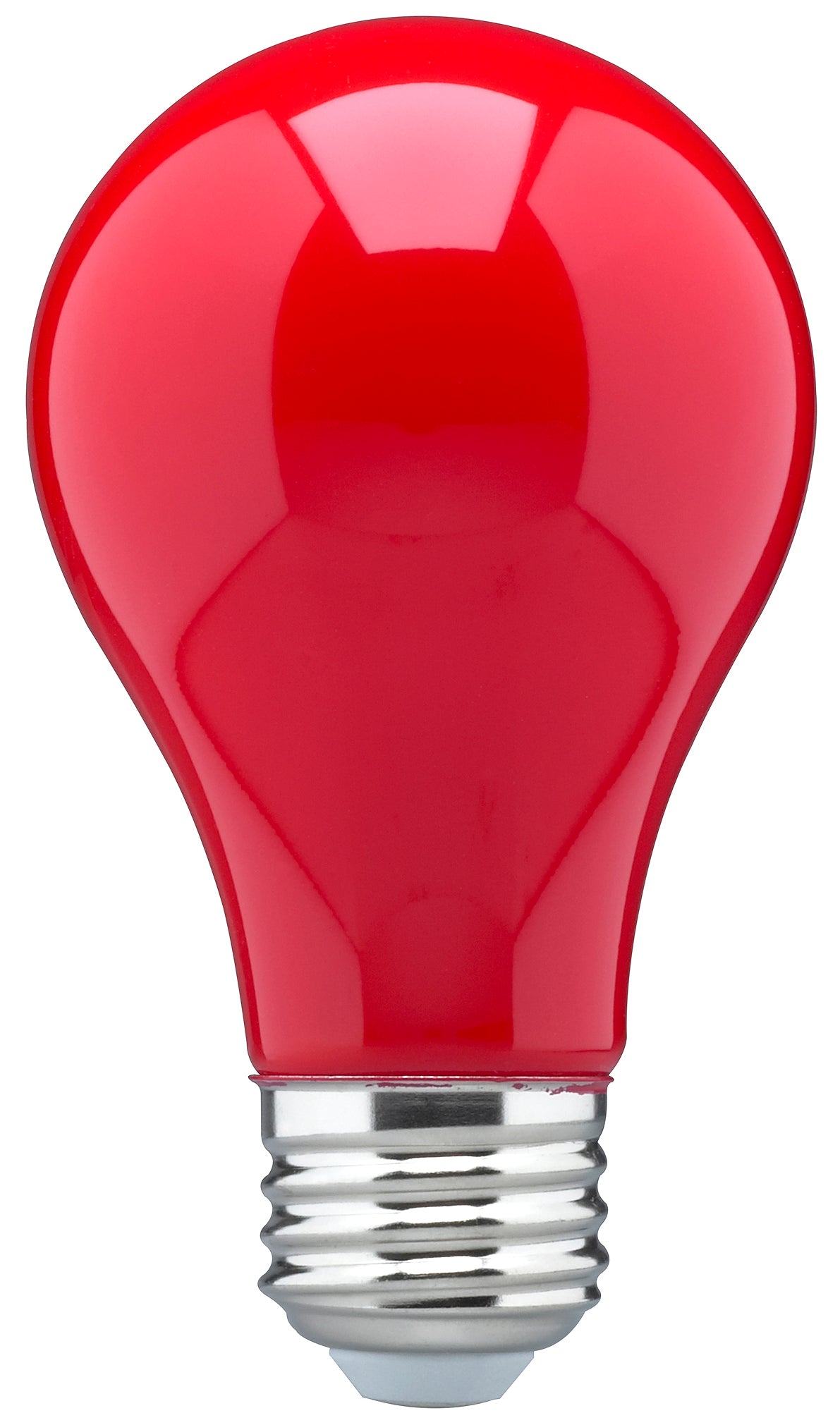 8 Watt A19 LED - Ceramic Red - Medium base - 360 deg. Beam Angle - 120 Volt for commercial spaces and retail spaces