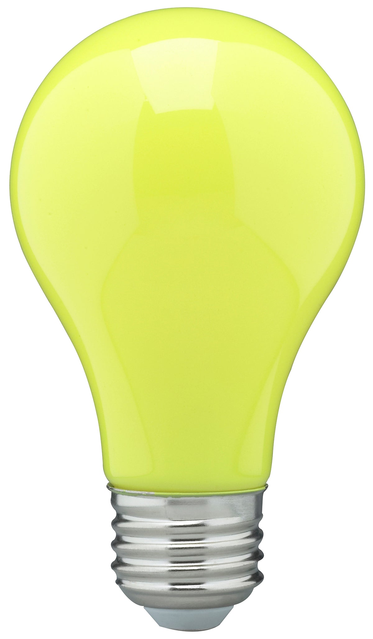 8 Watt A19 LED - Ceramic Yellow - Medium base - 360 deg. Beam Angle - 120 Volt bulb or fixture view