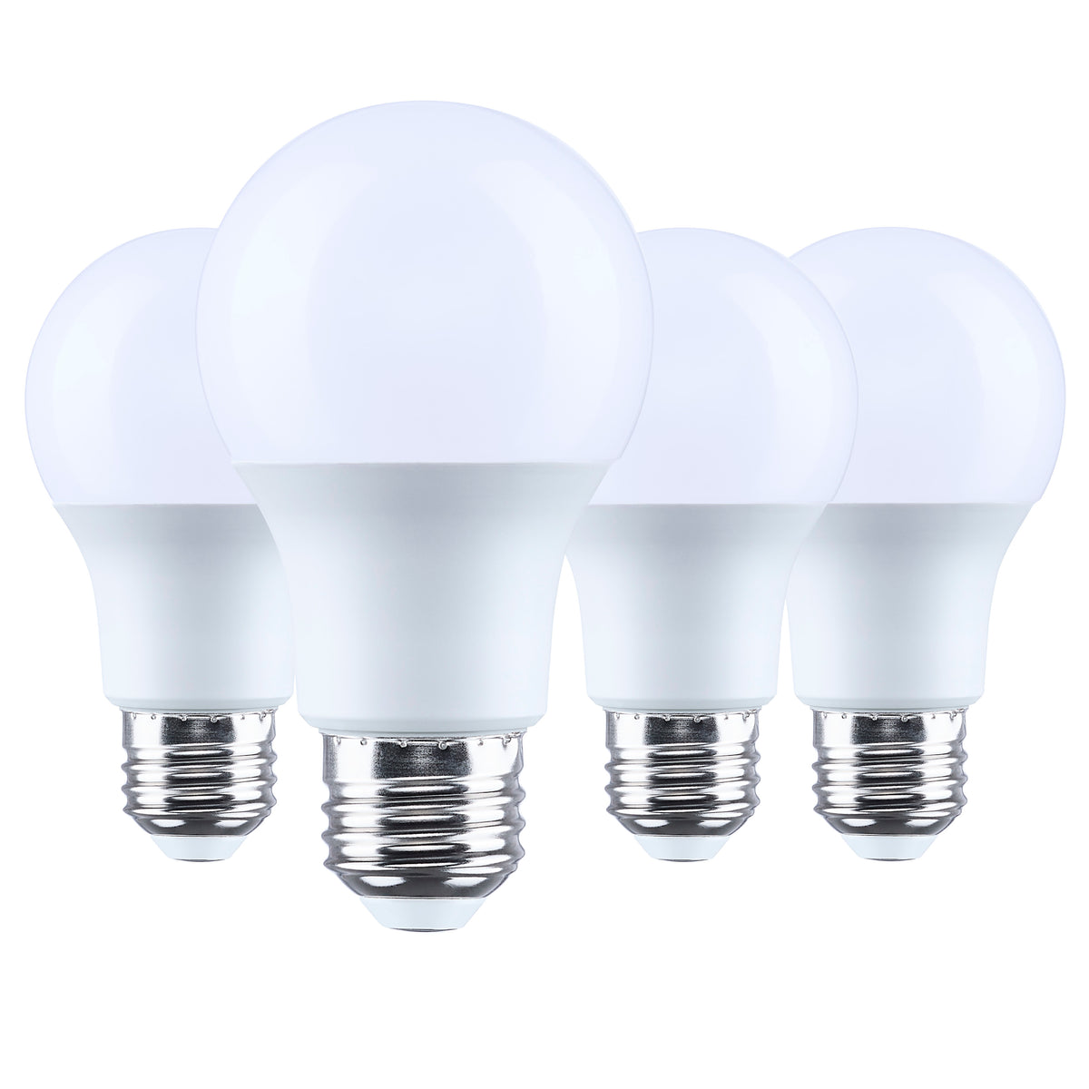 9.5 Watt A19 LED - 4000K - 80 CRI - Medium Base - Plastic - Dimmable - 120 Volt - 4-Pack bulb or fixture view