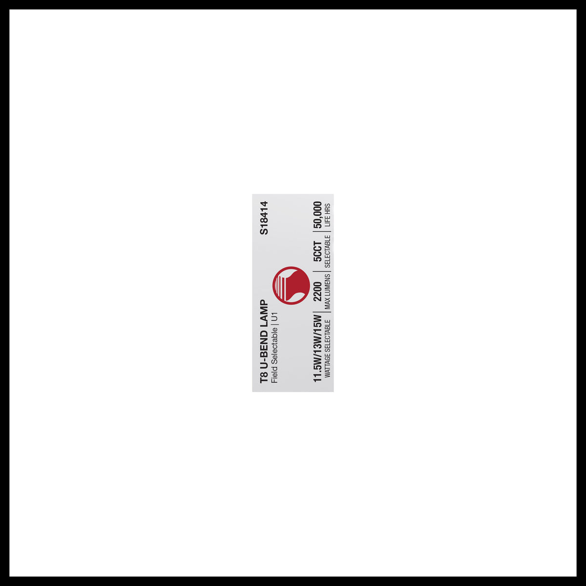 11.5/13/15 Wattage Selectable T8 U-Bend LED - 30K/35K/40K/50K/65K CCT Selectable - 1-Inch - Frost Finish - 120-277 Range Voltage