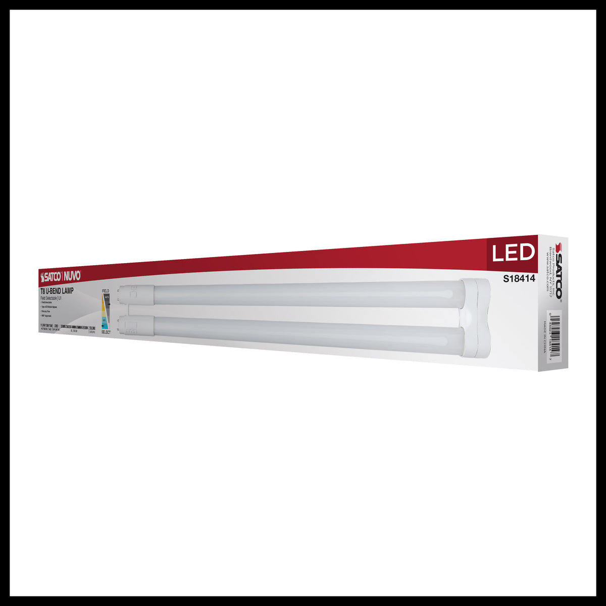 11.5/13/15 Wattage Selectable T8 U-Bend LED - 30K/35K/40K/50K/65K CCT Selectable - 1-Inch - Frost Finish - 120-277 Range Voltage