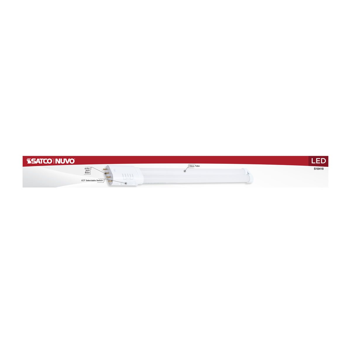 16 Watt PLL LED - 2G11 Base - 30K/35K/40K/50K/65K CCT Selectable - Type A/B - 120-277 Volt